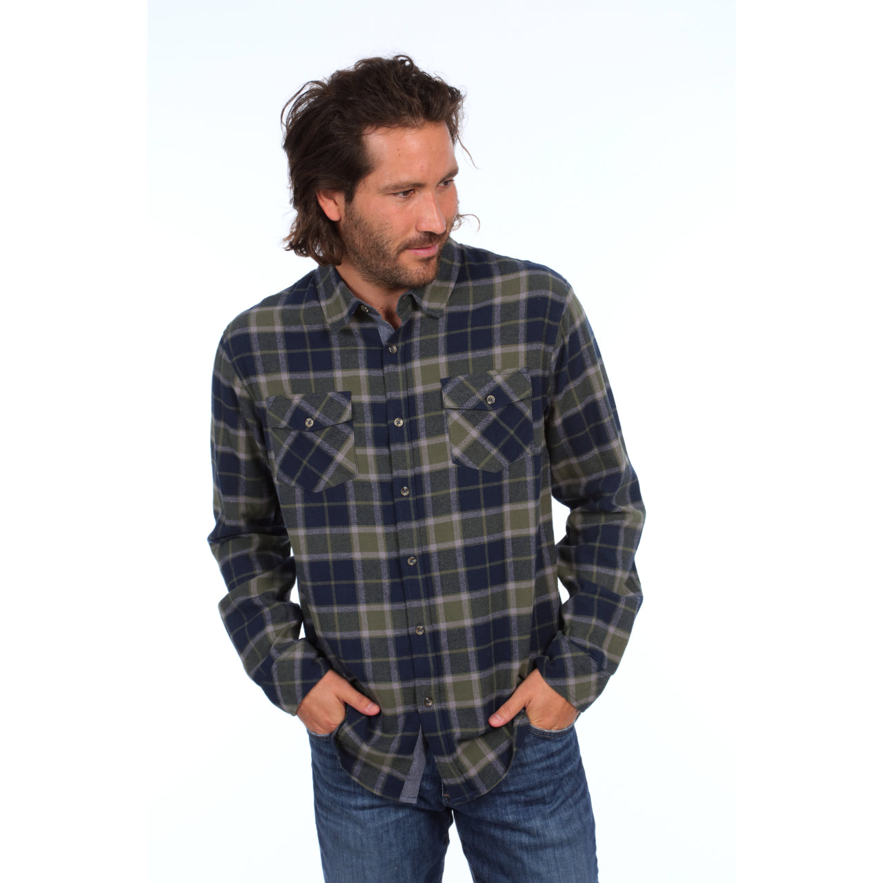 PX Clothing Owen Flannel Shirt XXL / Navy