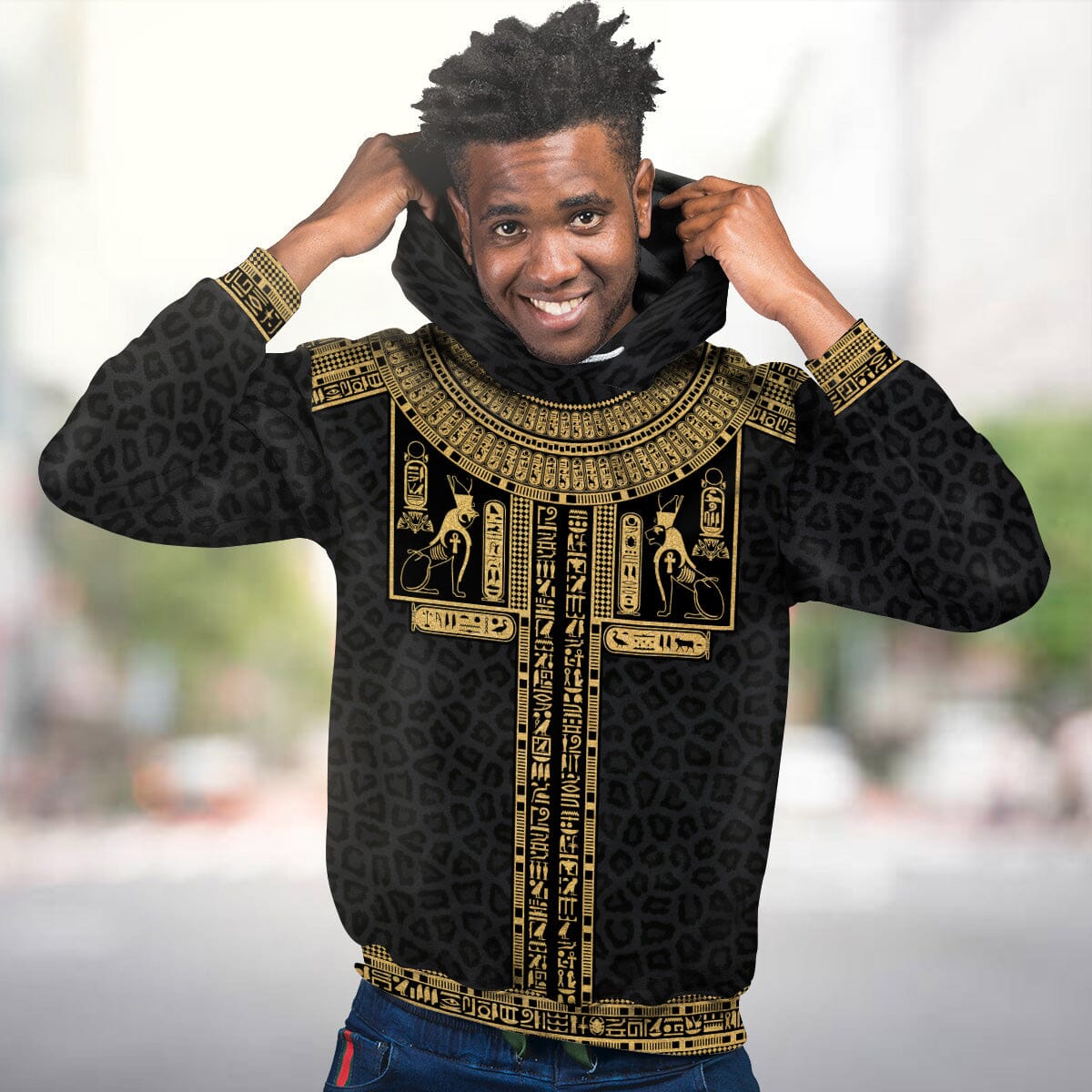 Egyptian Hieroglyphs Pattern All-over Hoodie Hoodie Tianci 