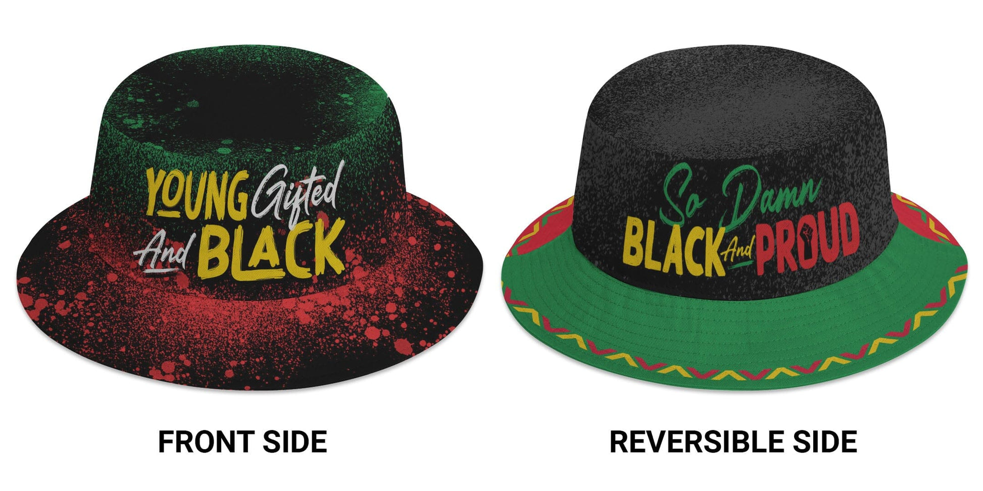 Young Gifted and Black Reversible Bucket Hat Reversible Bucket Hat Tianci 