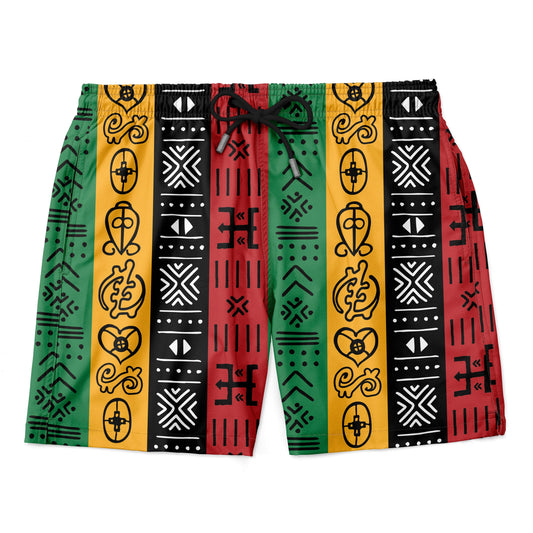African Symbols In Pan African Colors Shorts