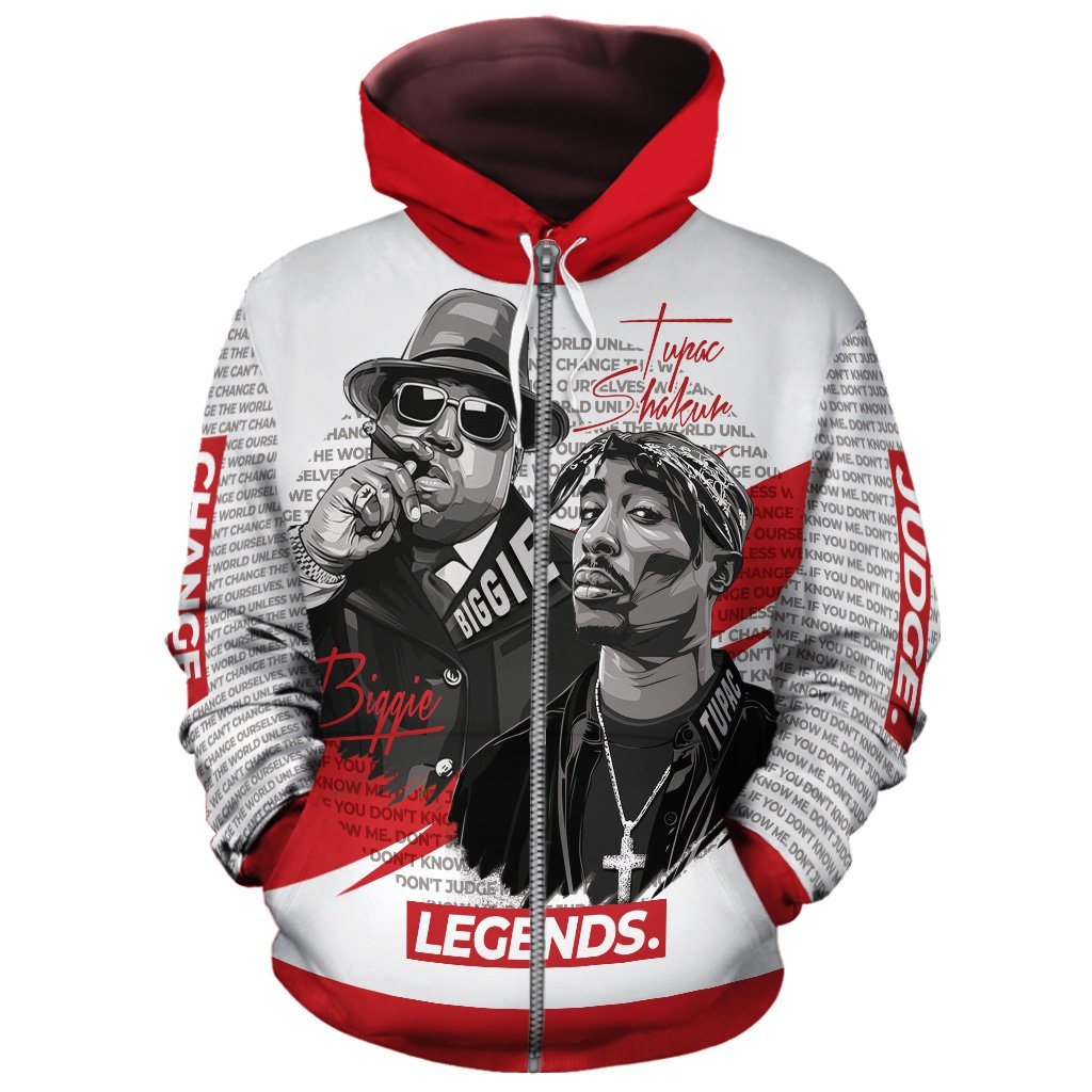 Tupac ft Biggie Magazine Art All-over Hoodie Hoodie Tianci Zip S 