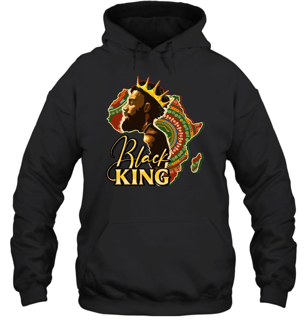 Black King Afro Man T-shirt Apparel Gearment Unisex Hoodie Black S