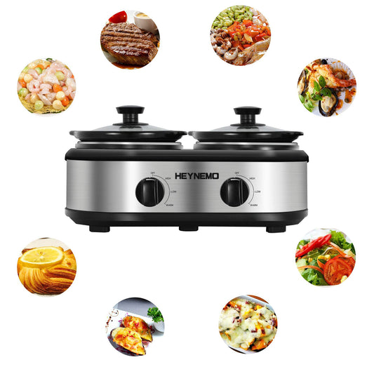 our goods Triple Slow Cooker - Stainless Steel - Shop Cookers & Roasters at  H-E-B