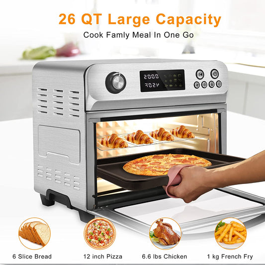 200°c Large Capacity Roaster Oven See Your Food Cook Through - Temu Japan