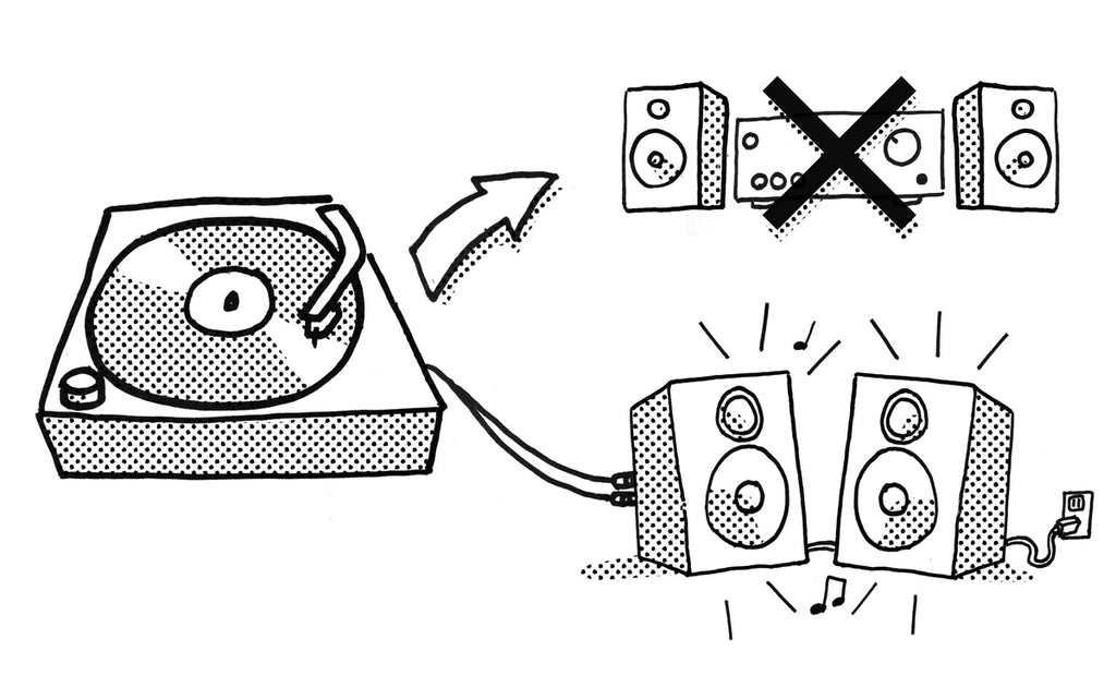 connecting a turntable to speakers