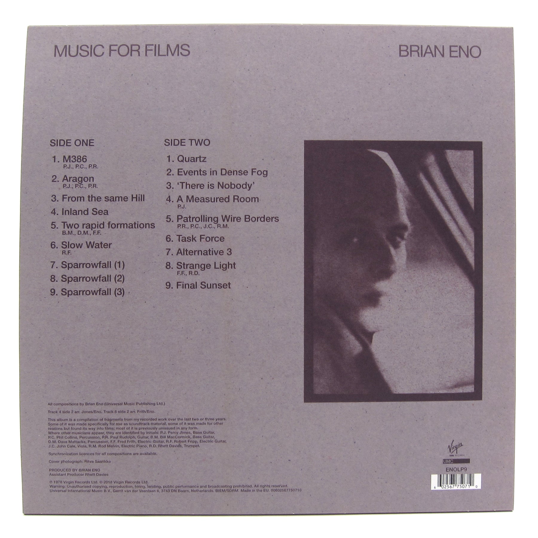 Brian Eno Music For Films (180g) Vinyl LP