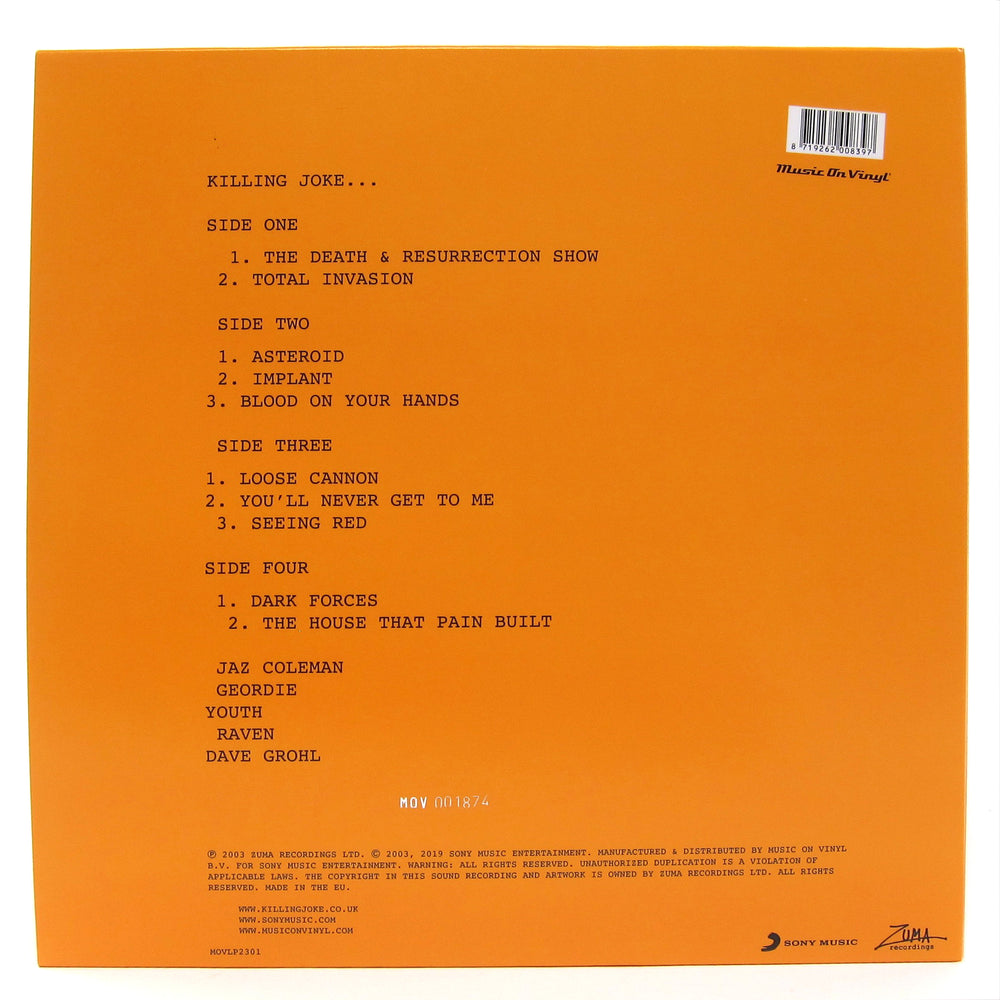 Killing Joke Feat. Dave Grohl: Killing Joke (Music On Vinyl 180g, Colored Vinyl) Vinyl 2LP