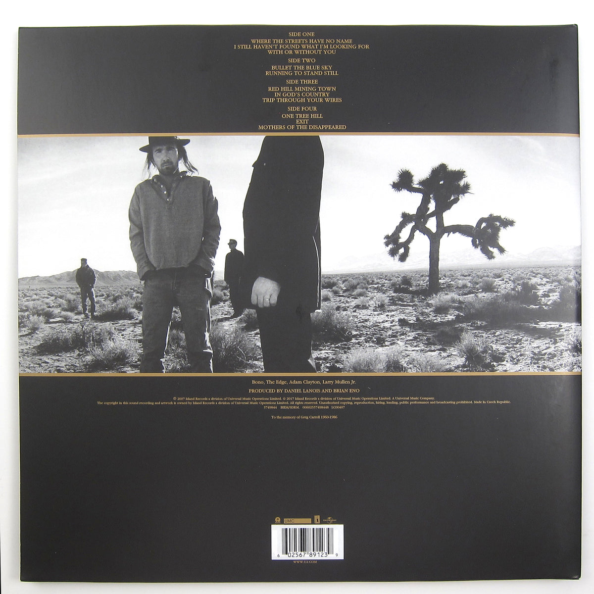 u2 the joshua tree 1987 pressing vinyl