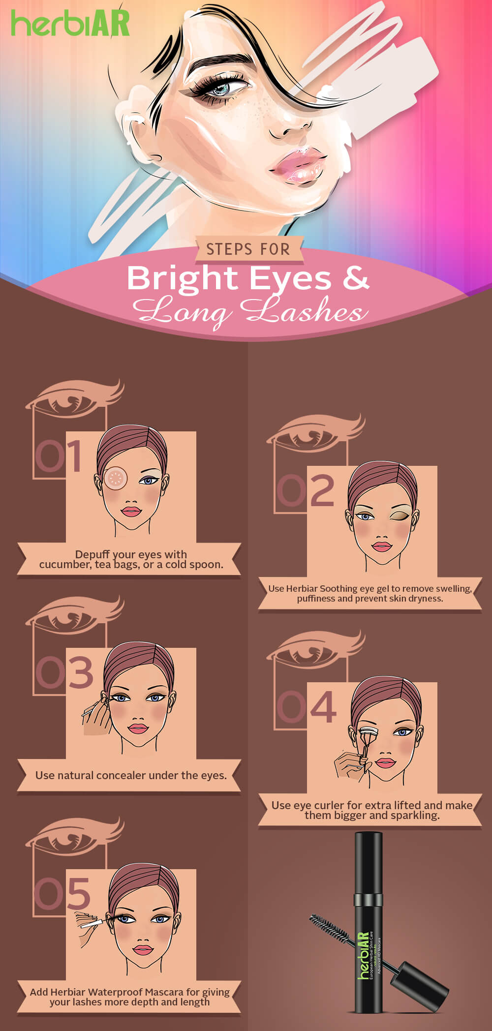 6 steps for bright eyes and long lashes