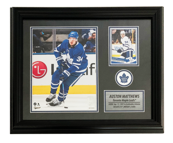 72-368- Auston Matthews PhotoCard Frame Leafs – Trademark Industries Inc