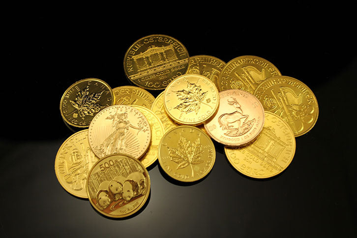 Fifteen gold bullion coins from around the globe