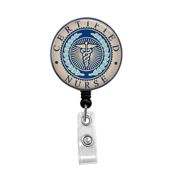 Blue Caduceus, Medical, Doctor, Nursing, Tech - Retractable Badge Holder -  Badge