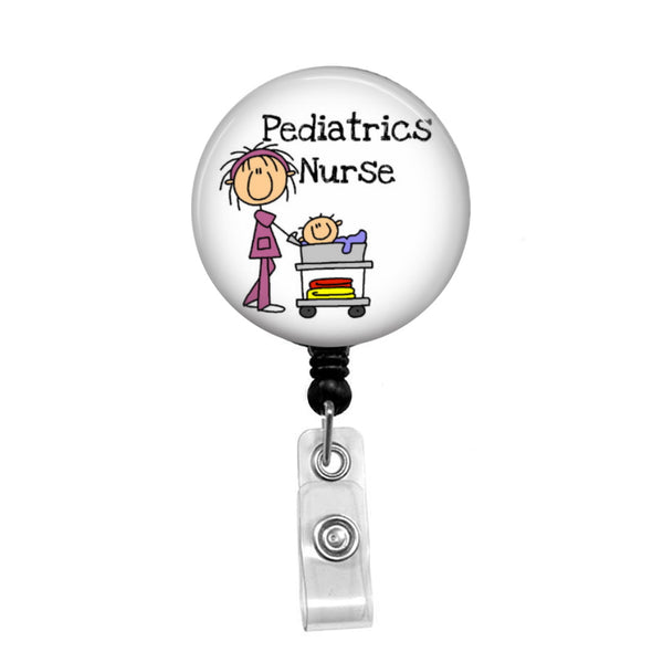 Pediatric Nurses are Kids at Heart - Retractable Badge Holder - Badge Reel  - Lanyards - Stethoscope Tag – Butch's Badges