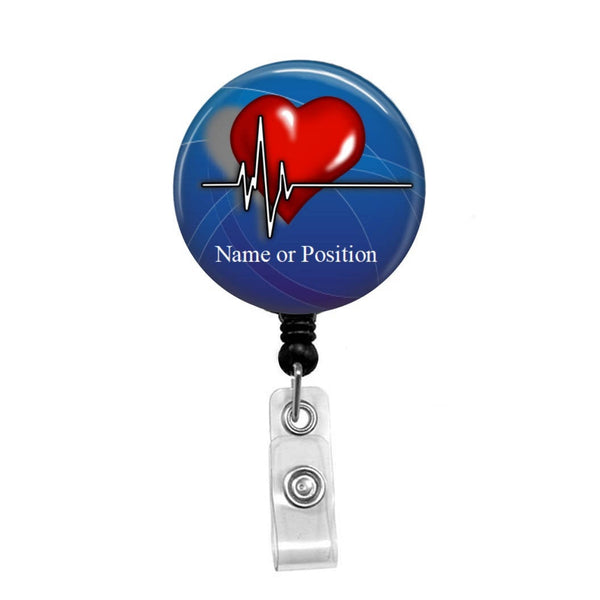Stethoscope and american flag Badge Reel,Retractable Name Card