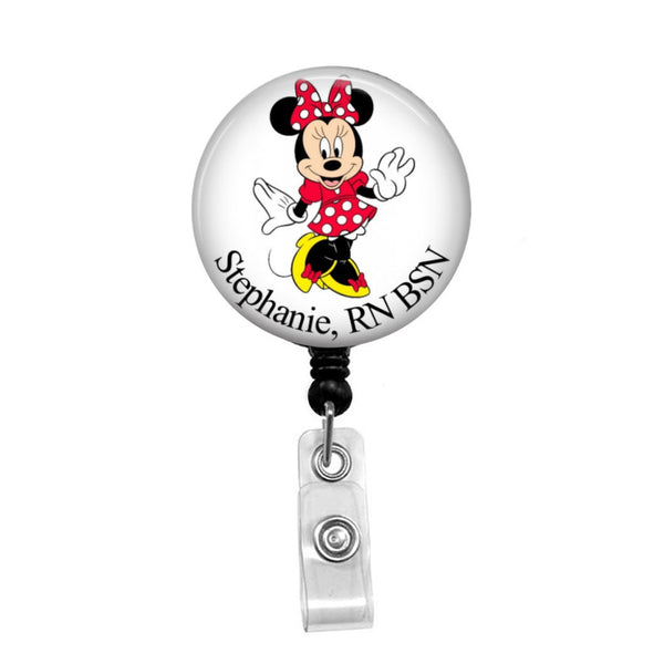 Minnie Mouse Nurse, Personalized - Retractable Badge Holder