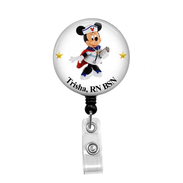 Personalized Winnie The Pooh Nurse - Retractable Badge Holder