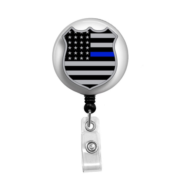 Thin Blue Line Badge Reel, Thin Blue Line Badge Holder, Police