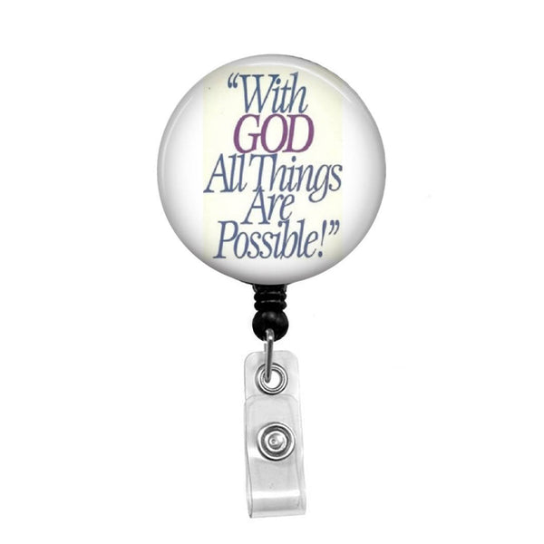 Badge Reel, Retractable Religious Badge Holder, Bible Verse