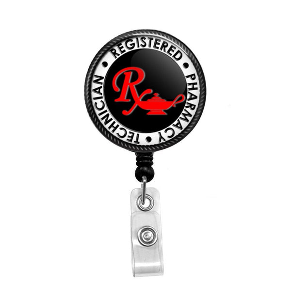 CPhT, Pharmacy Tech - Retractable Badge Holder - Badge Reel