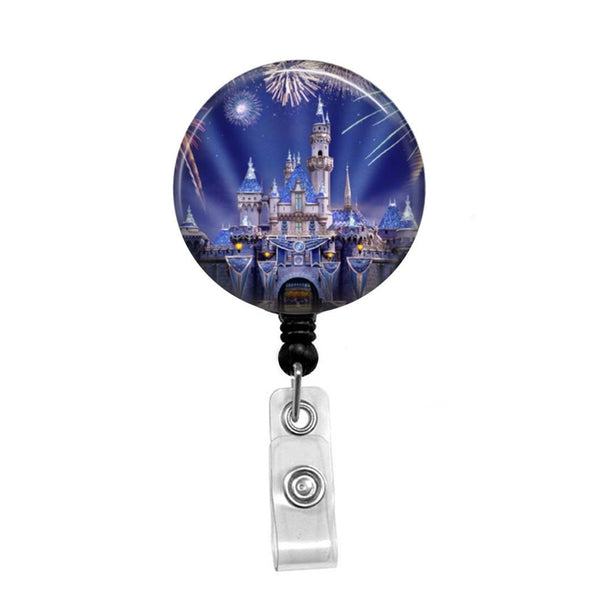 Cinderella's Castle Watercolor - Retractable Badge Holder - Badge