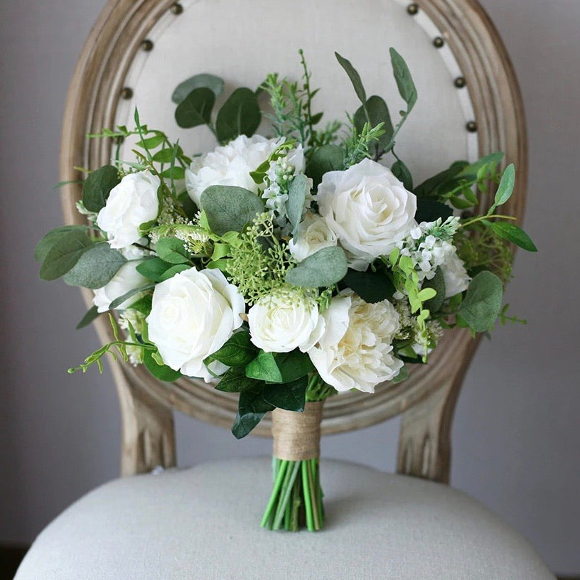 Greenery \u0026 White Silk Wedding Flowers 