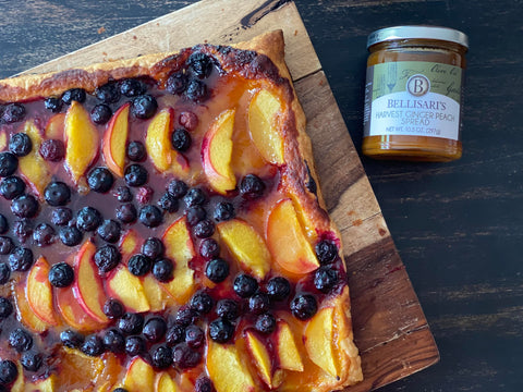 Ginger Peach and Blueberry Tart