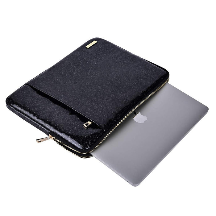 MOSISO PU Leather Sleeve Compatible with 13-13.3 Inch, Shining Black-Leather Sleeve-MOSISO-brands-world.ca