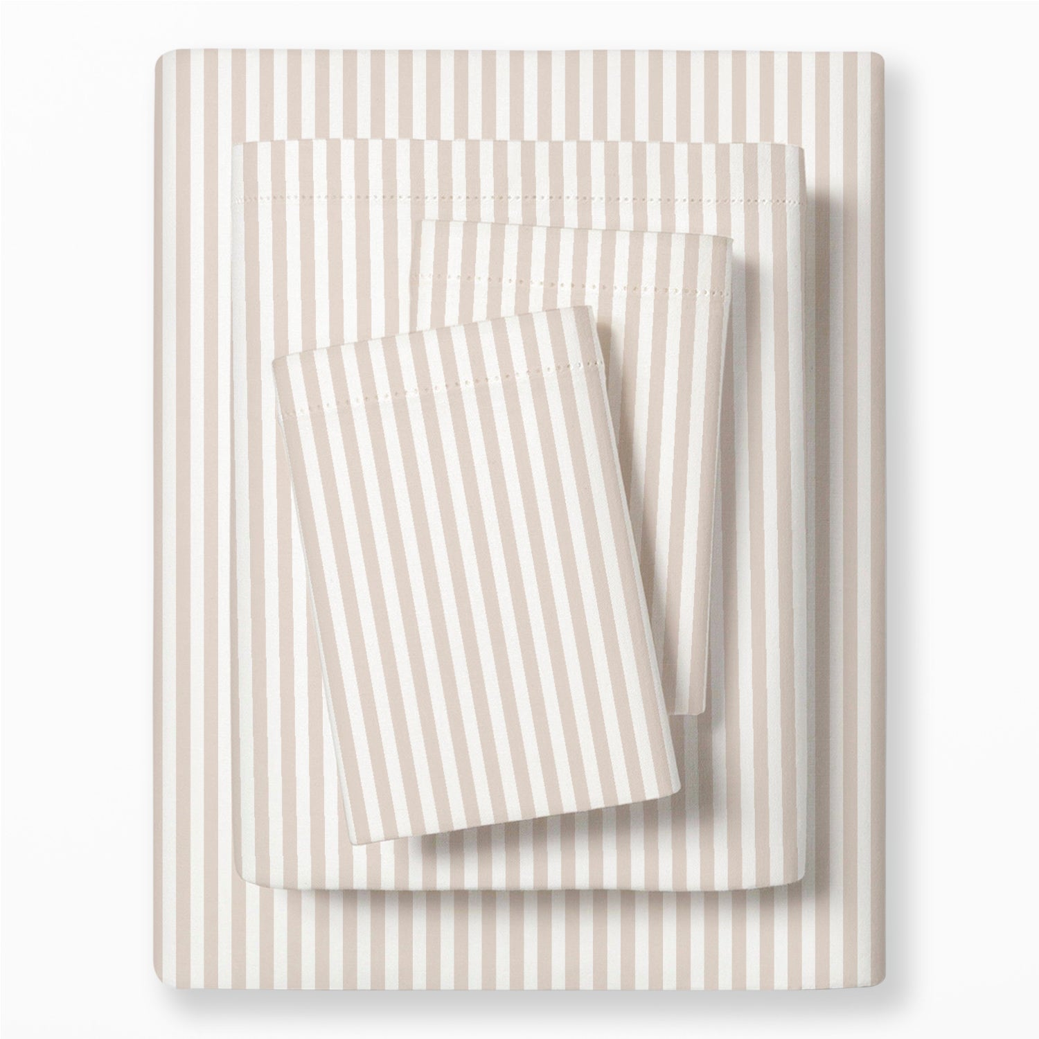 Product image for Organic Cotton Sheet Set - Beige Stripes