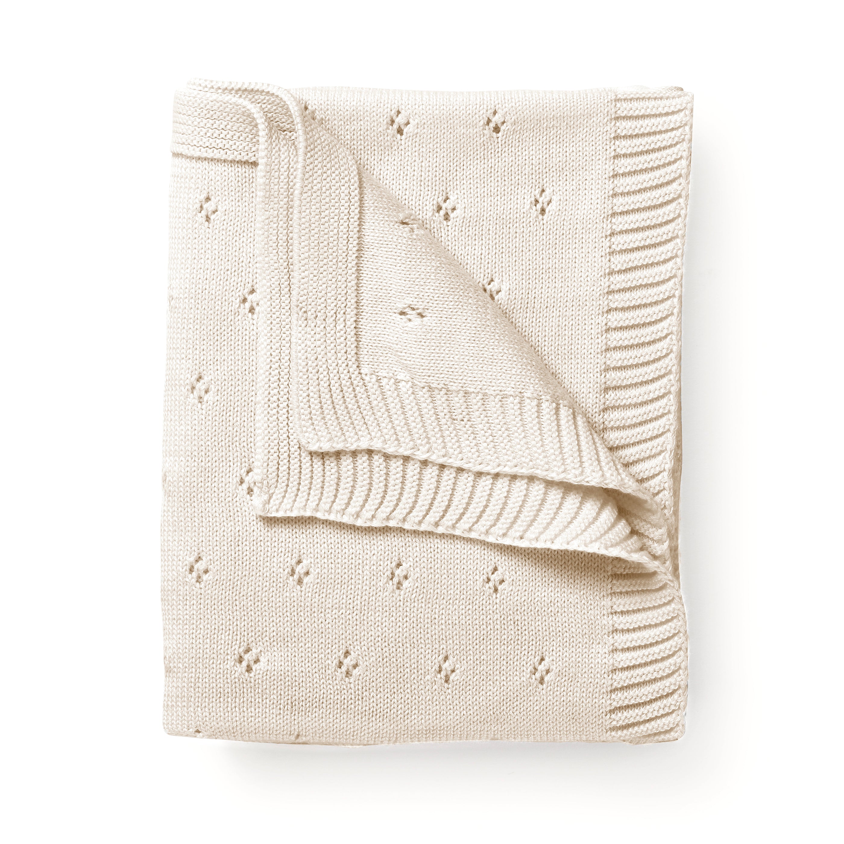 Organic Cotton Pointelle Baby Blanket - Ella Ivory | Makemake Organics