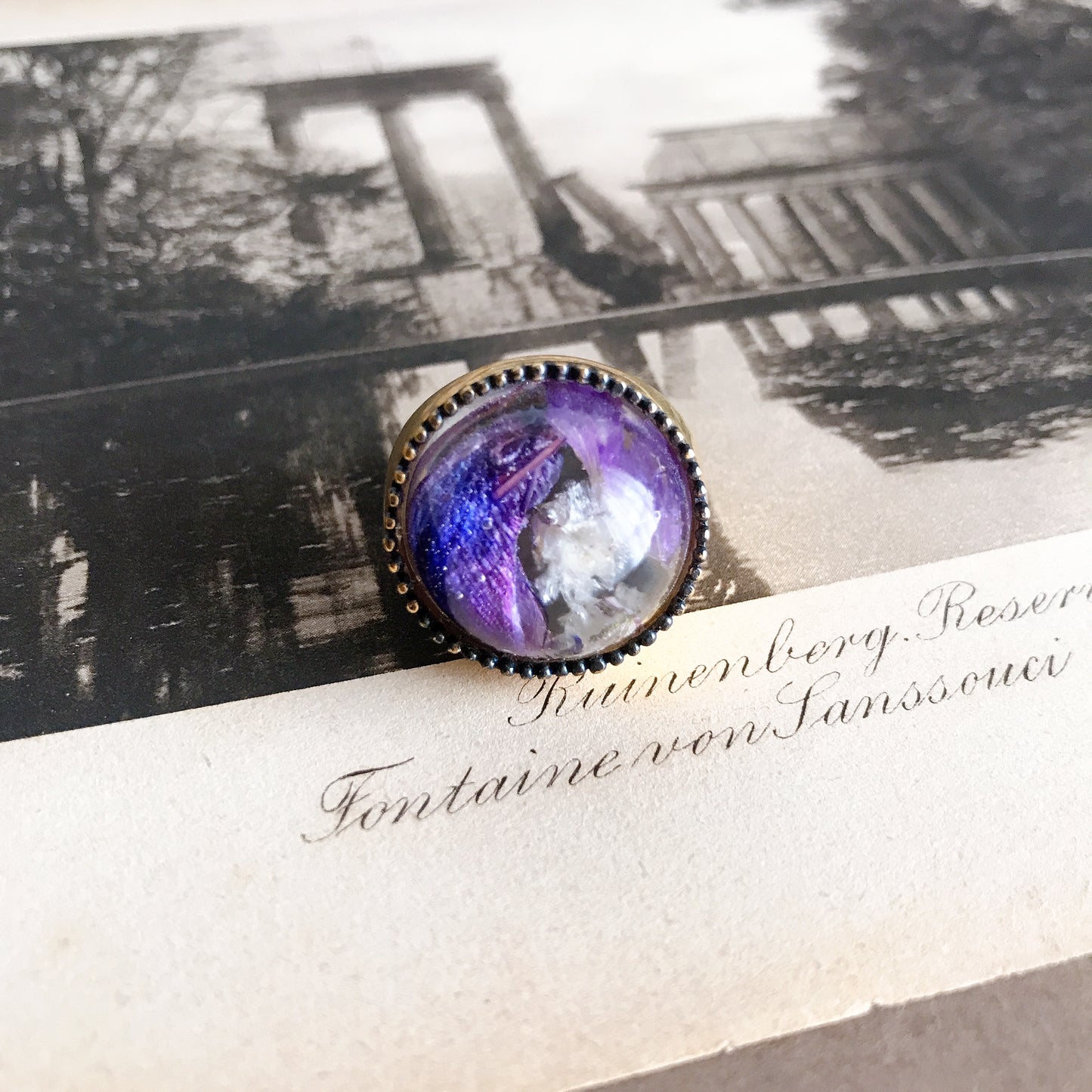 Planetarium ring [K18GP] -sweet pea purple-