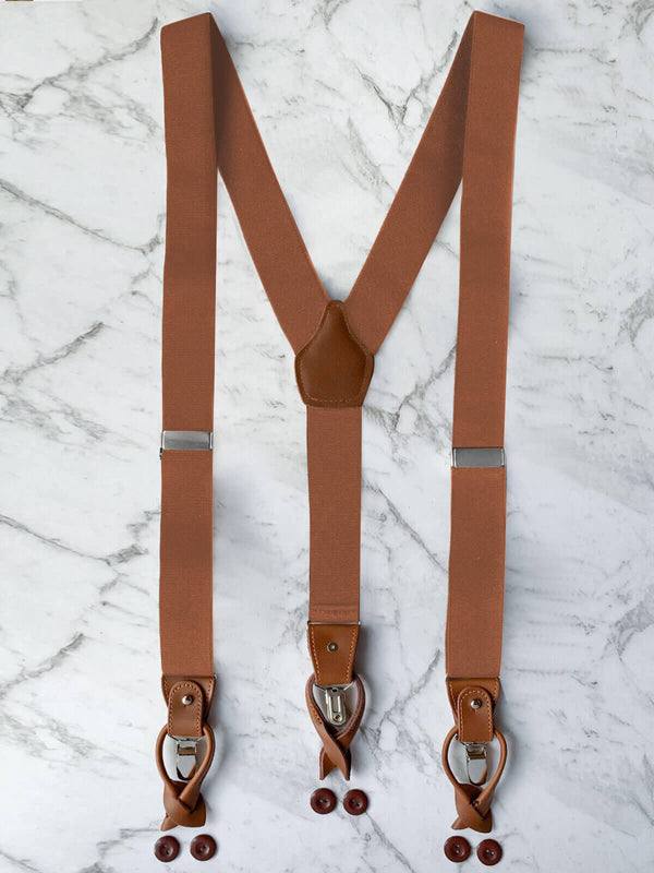 Brown Leather Suspenders