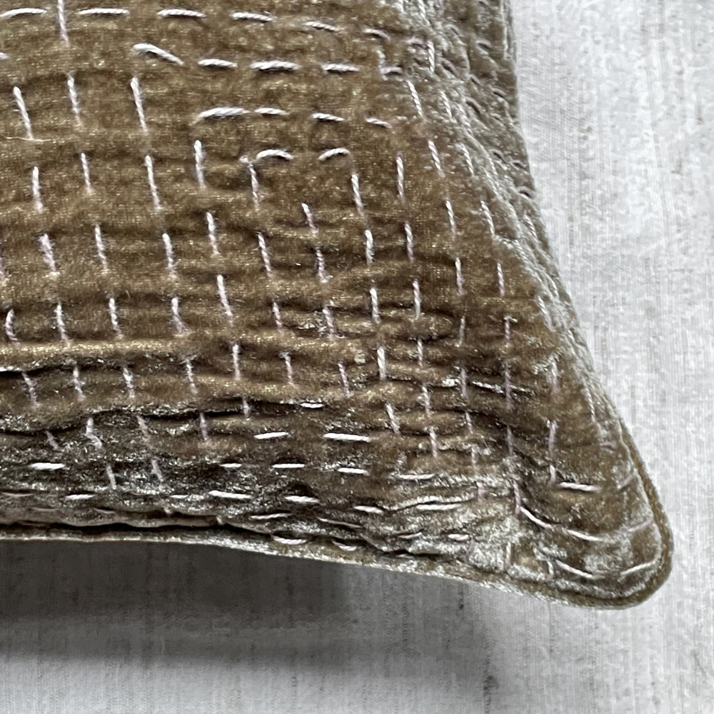 Metril  Silk Velvet Cushion in Dusty Olive