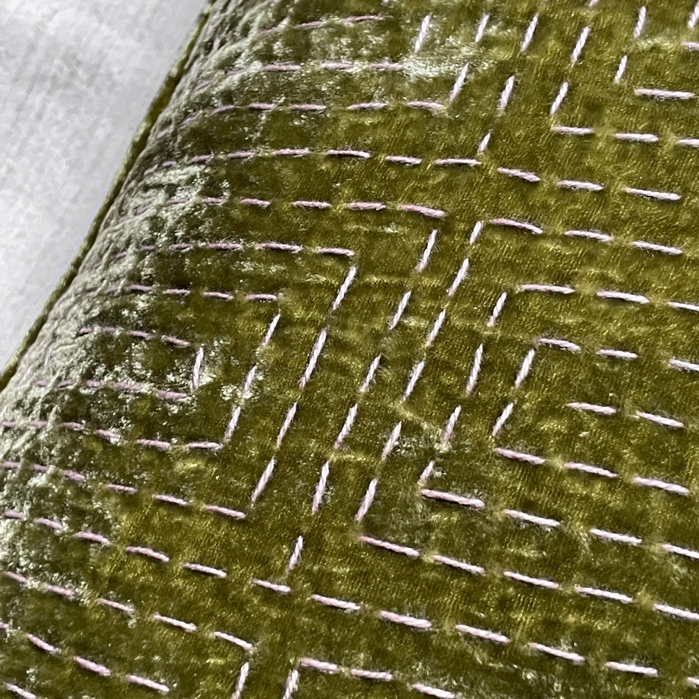 Metril Silk Velvet Cushion in Foliate