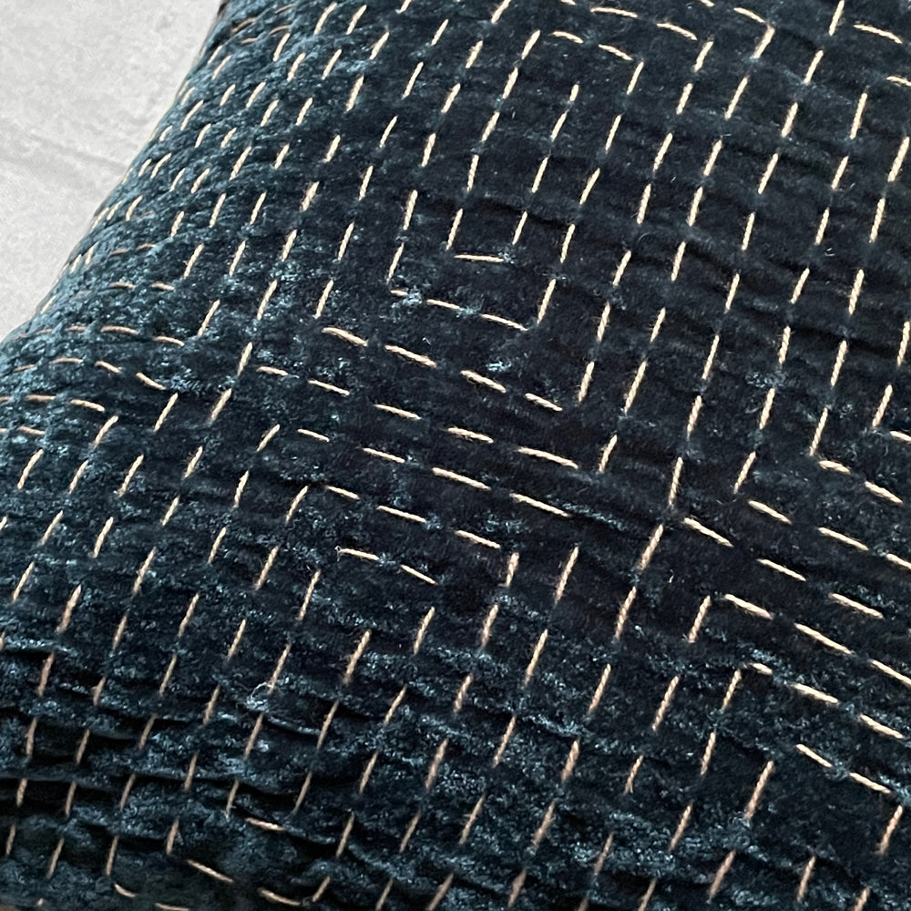 Metril Silk Velvet Cushion in Indigo