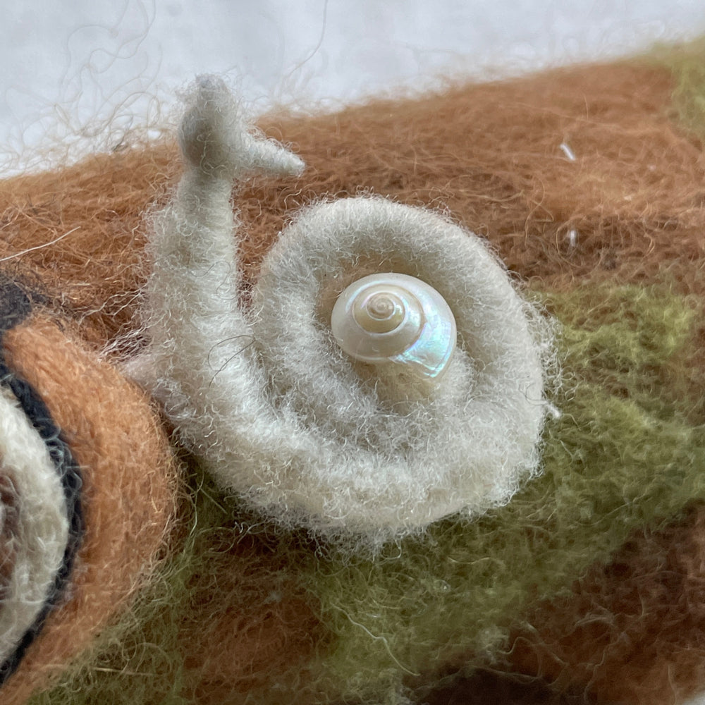 Needle Felted Snail on Branch