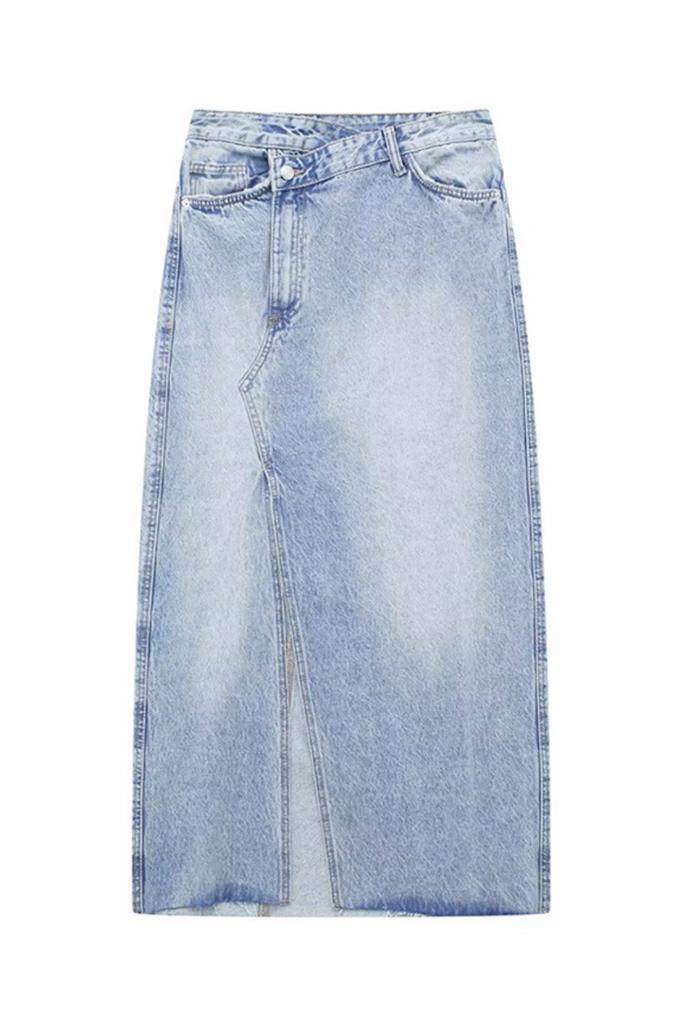 Shop the latest Pencil Asymmetrical A-line Denim Neoprene Flared Skirt ...