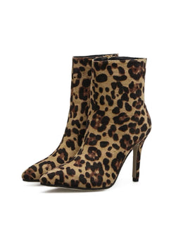 leopard print heeled boots