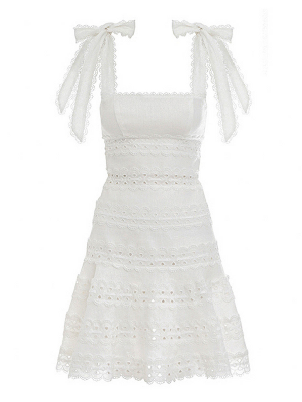 'Dolly' Crochet Tied Straps Dress (3 Colors)