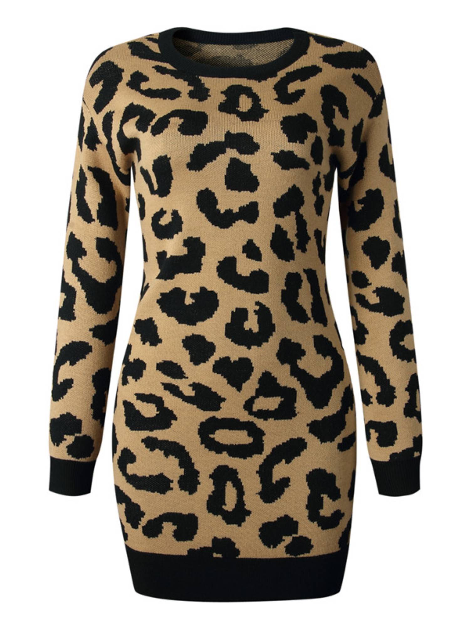 leopard print sweater dress