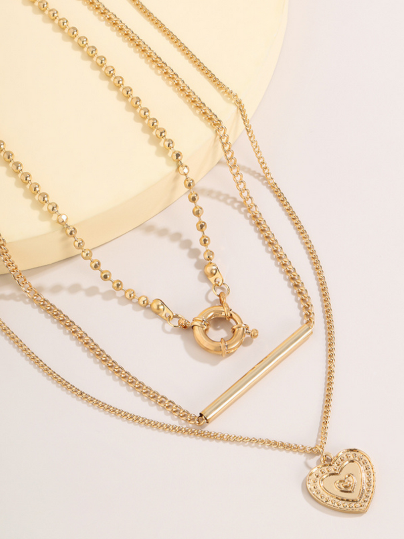 'Florence' Heart layered Chain Necklace