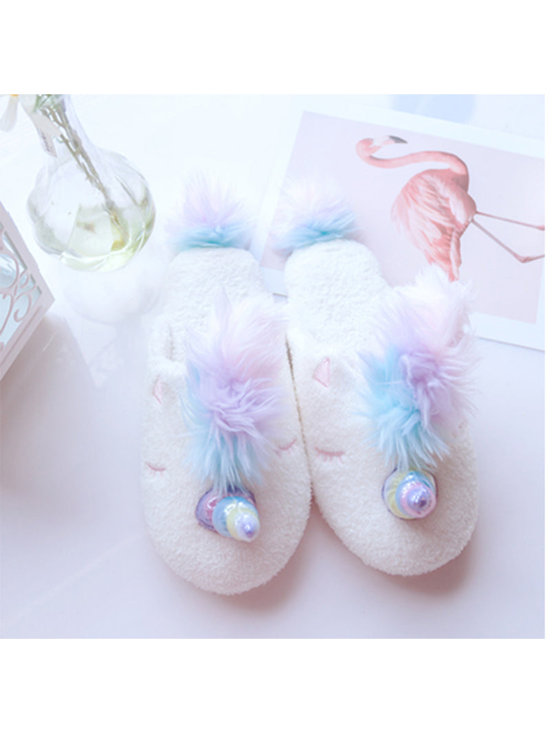 Uni Soft Fluffy Unicorn Bedroom Slippers 3 Colors