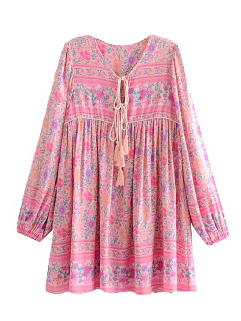 pink tassel dress