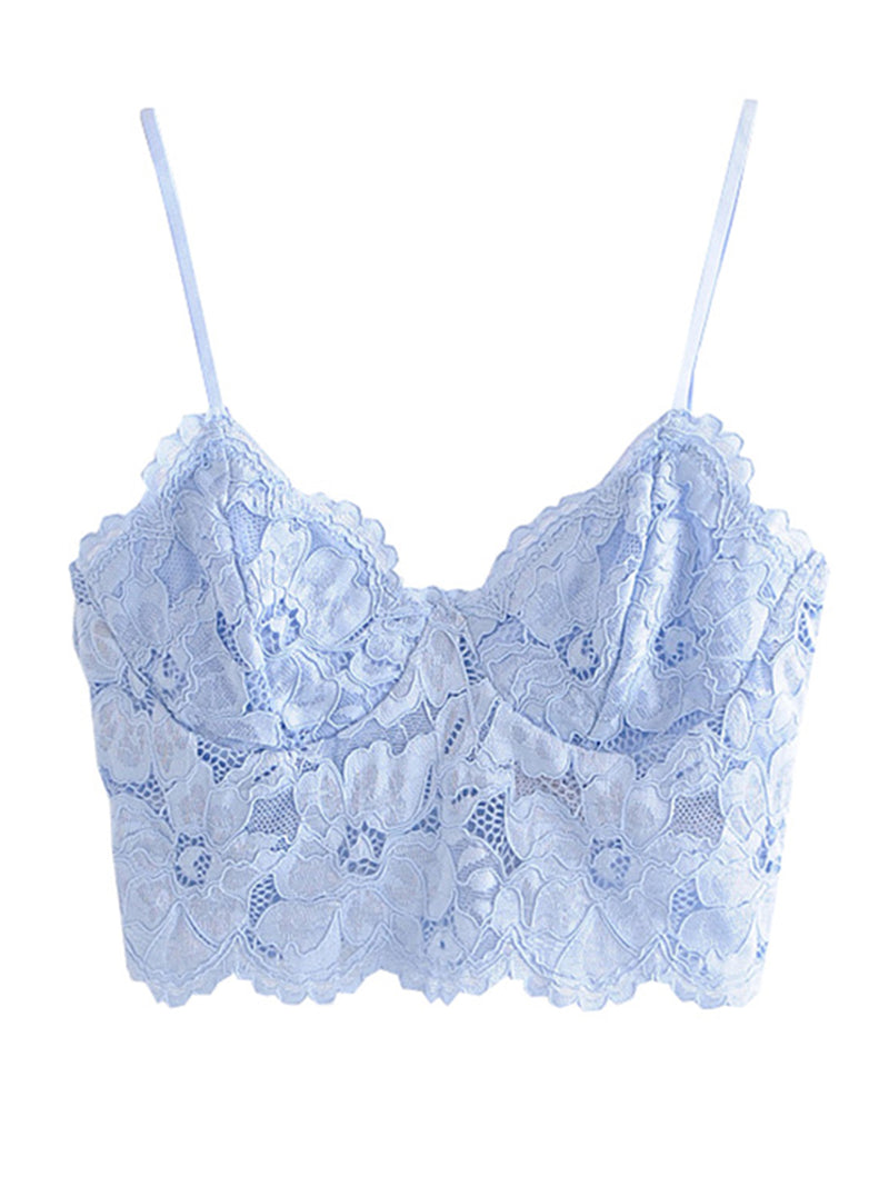 blue lace bralette top