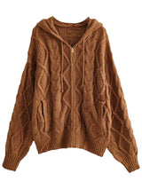 'Kelli' Cable Knit Zip-up Hoodie Cardigan ( 3 Colors)