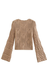 'Dara' Front Tied Crochet Lace Cardigan