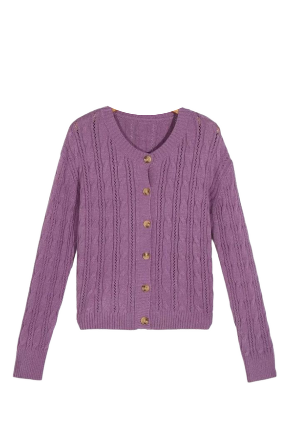 'Koey' Cable-knit Cardigan (2 Colors)