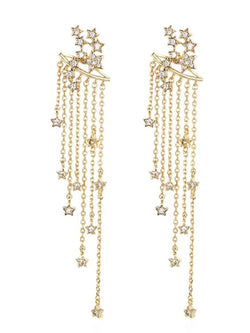 Zeke Celestial Rhinestone Star Drop Earrings Goodnight Macaroon