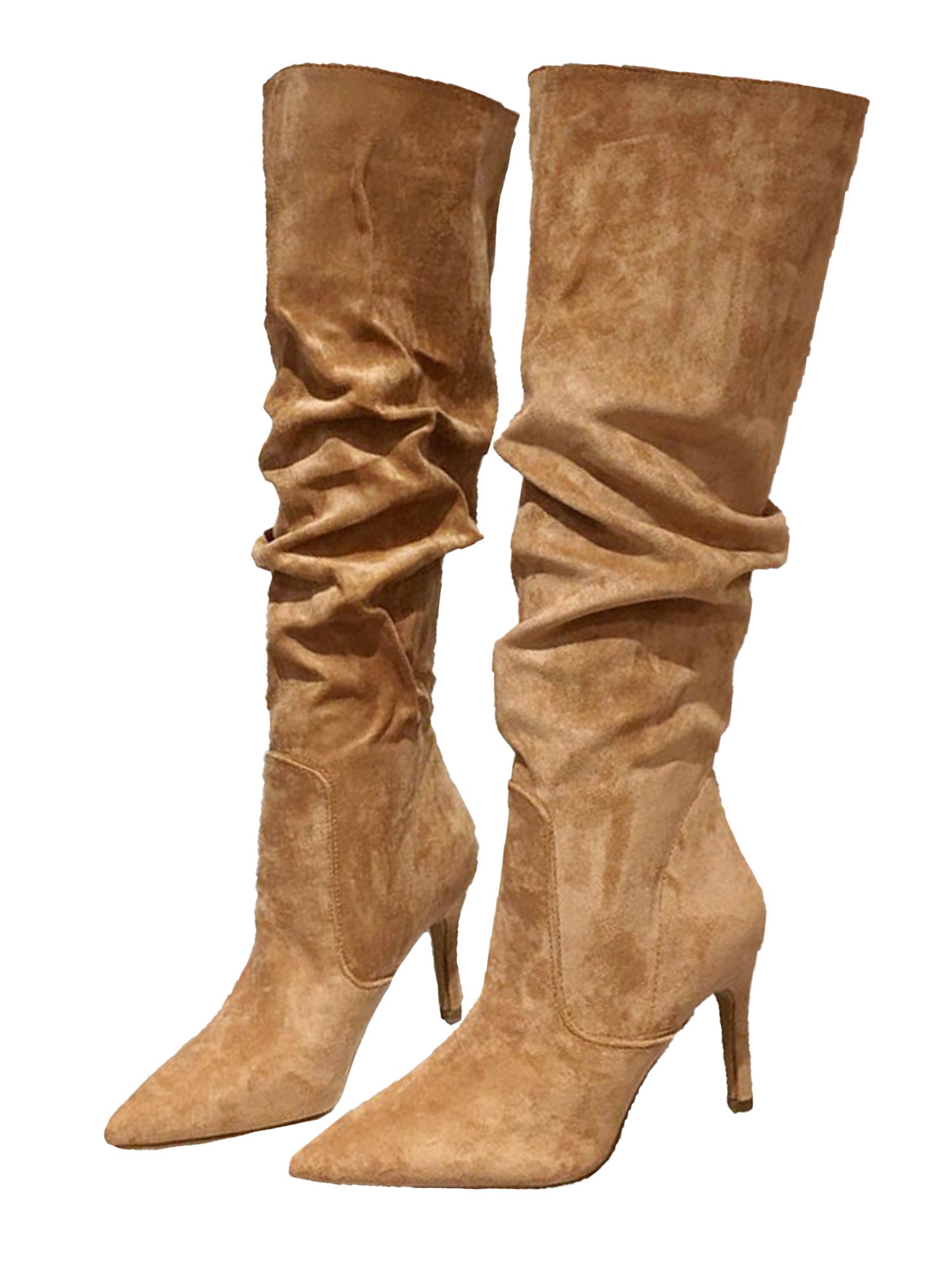 slouchy camel boots