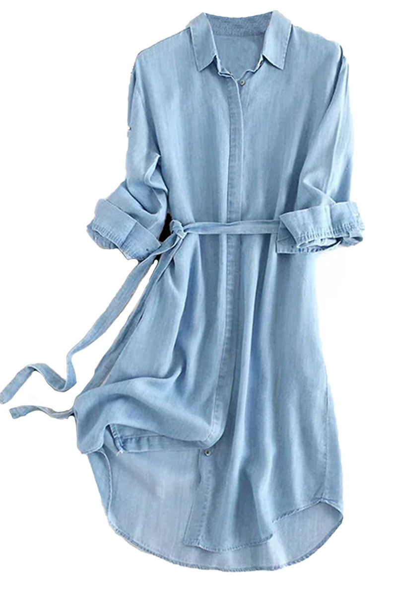 chambray shirt dress