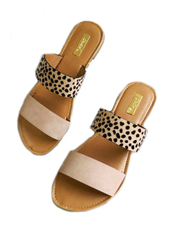 cheetah print slip on sandals